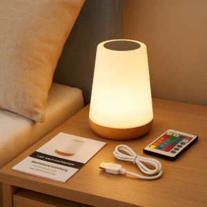 Lampka nocna Led RGB z dotykowym panelem i pilotem